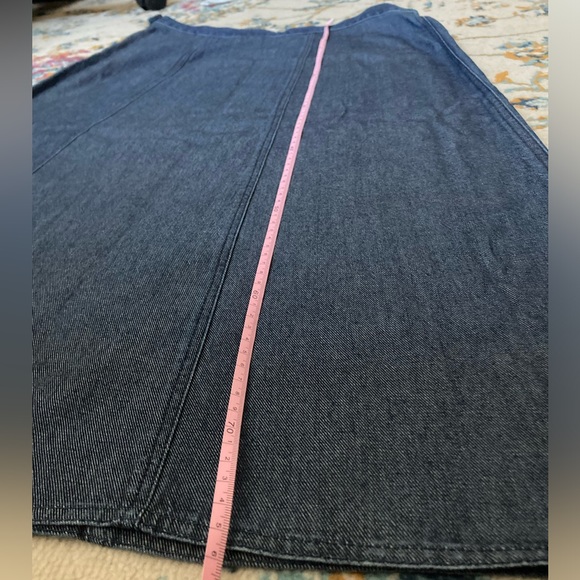 L.L. Bean Jean Skirt Blue a line long 12P classic fit - Picture 4 of 6